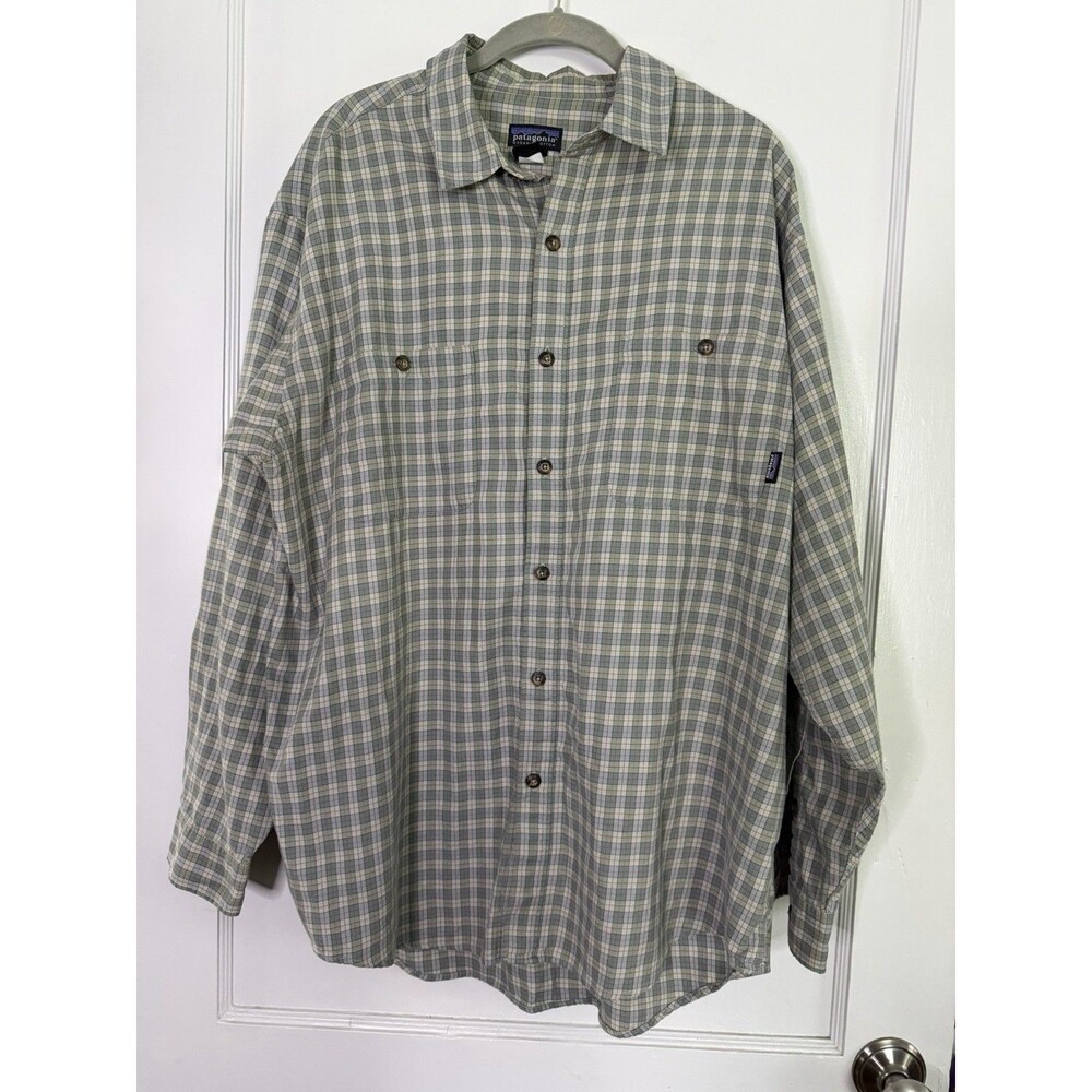 Vintage Patagonia Organic Cotton Plaid Shirt Mens L Made Portugal 100% Cotton
